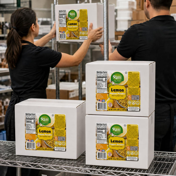 Rani Lemon Pepper Powder (Zesty Citrus Pepper Blend) 160oz (10lbs) 4.54kg Bulk Box ~ Gluten Free | NON-GMO | Kosher | Vegan | Product of USA