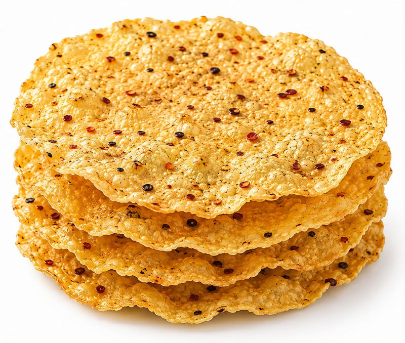 Rani Pappadums (Indian Lentil Wafer Snack) Red Chilli Papad 7oz (200g) Approximately 15pc, 7 inches, Pack of 2 ~ All Natural | Gluten Friendly | NON-GMO | Vegan | Indian Origin
