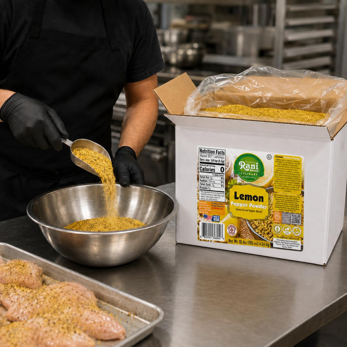 Rani Lemon Pepper Powder (Zesty Citrus Pepper Blend) 160oz (10lbs) 4.54kg Bulk Box ~ Gluten Free | NON-GMO | Kosher | Vegan | Product of USA