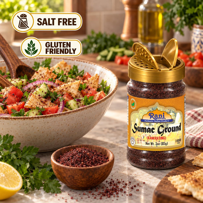 Rani Sumac (Sumak) Spice Ground Powder 3oz (85g) PET Jar ~ All Natural, Salt-Free | Vegan | No Colors | Gluten Friendly | NON-GMO