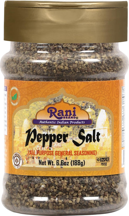Rani Pepper Salt Seasoning (All Purpose General Seasoning) 6.6oz (187g) PET Jar ~ All Natural | Gluten Friendly | Non-GMO | Kosher | Product of India