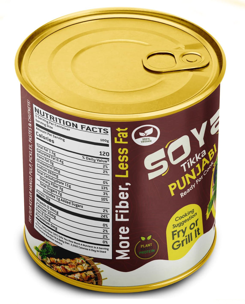 Rani Soya Tikka Punjabi 30oz (1.875lbs) 850g Ready for Cook ~ Easy Open Lid | All Natural | Vegan | No Colors | NON-GMO | Kosher | Indian Origin | Soy Based Meat Substitute