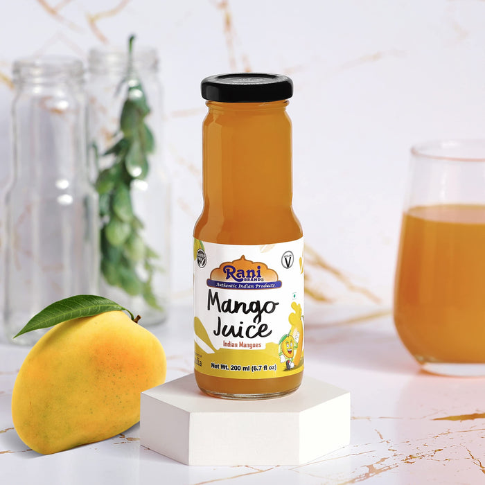 Rani Mango Juice 6.7 fl oz (200 ml) Glass Bottle, Pack of 2 ~ Indian Fruit Beverage | Vegan | Gluten Free | NON-GMO | Indian Origin