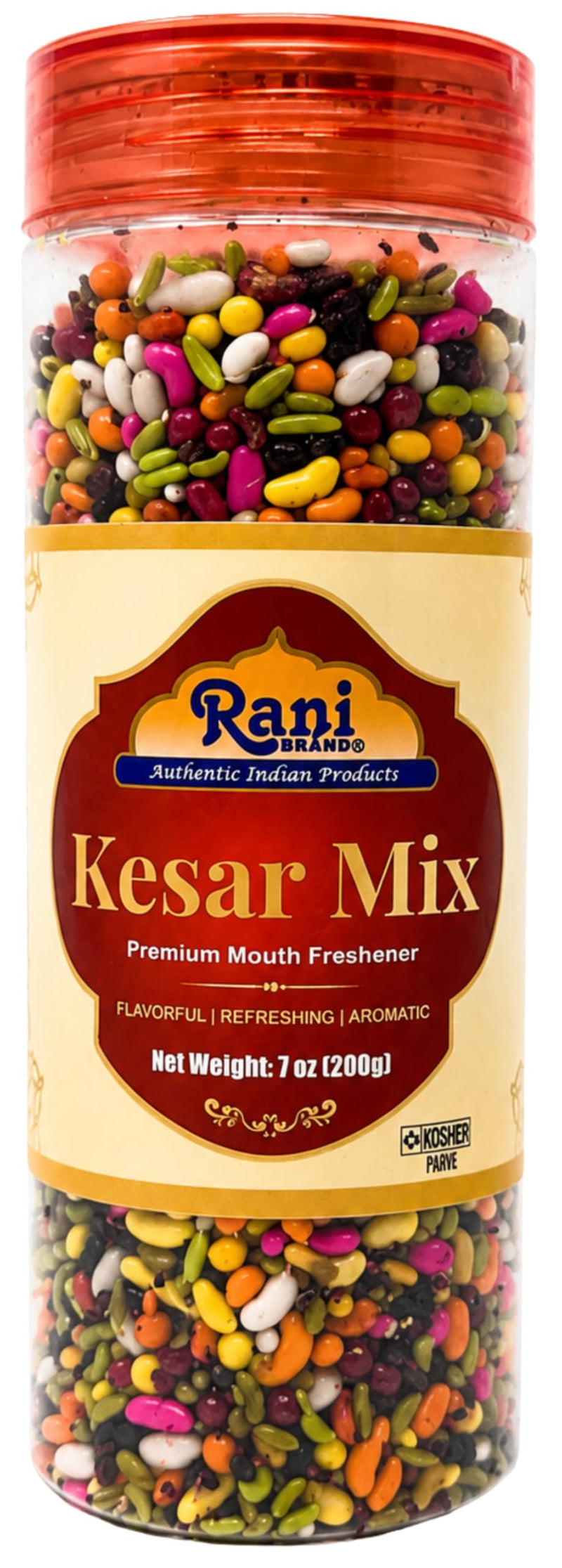 Rani Kesar Mix (Premium Mouth Freshener) 7oz (200g) PET Jar, After meal Candy ~ Indian Tasty Treats | Vegan | Gluten Friendly | NON-GMO | Indian Origin