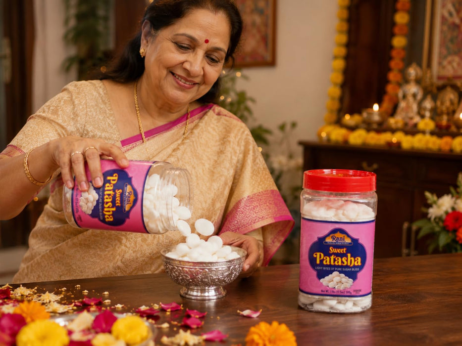 Rani Sweet Patasha (Indian Sugar Drop Candy) 17.5oz (1.1lbs) 500g PET Jar ~ Vegan | Gluten Friendly | NON-GMO | Kosher | Indian Origin