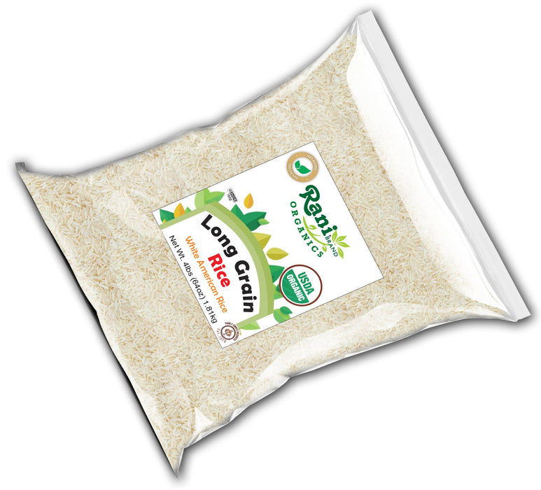 Rani Organic Long Grain White Rice 64oz (4lbs) 1.81kg Bulk ~ All Natural | Gluten Friendly | Vegan | Non-GMO | Kosher | Product of USA | USDA Certified Organic