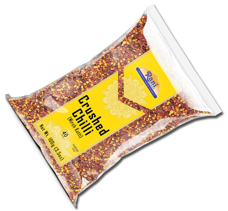 Rani Crushed Red Pepper Flakes Chilli (Pizza Type Cut) 3.5oz (100g) ~ All Natural, No Color added, Gluten Friendly | Vegan | NON-GMO | Kosher | No Salt or fillers