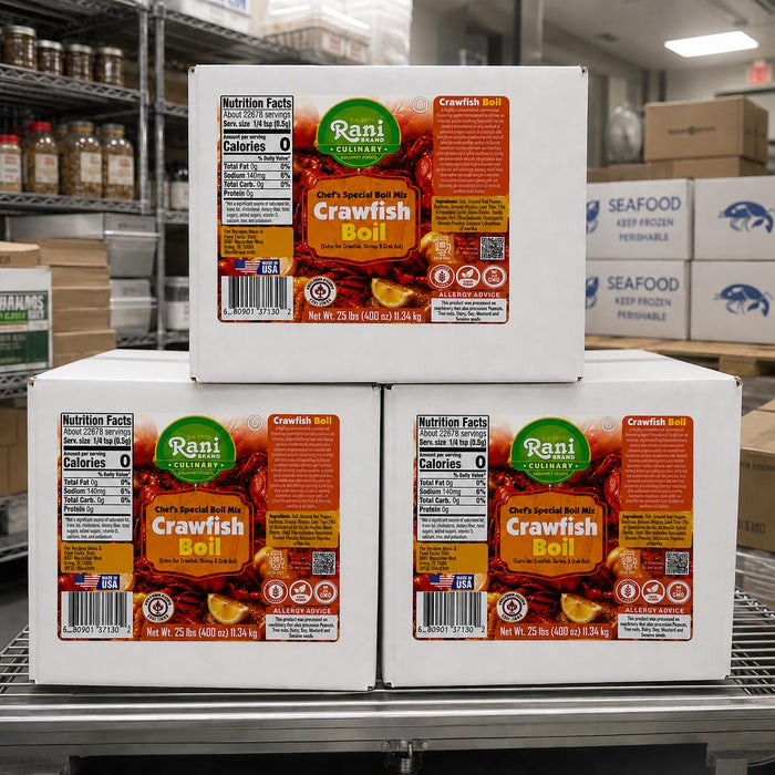 Rani Crawfish Boil (Extra Hot Crawfish, Shrimp & Crab Boil) 400oz (25lbs) 11.34kg Bulk Box ~ Gluten Free | NON-GMO | Kosher | Vegan | Product of USA