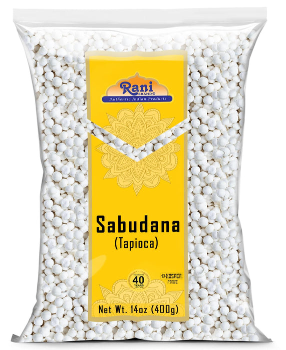 Rani Sabudana (Tapioca / Sago) Pearls 14oz (400g) ~ All Natural | Vegan | No Colors | NON-GMO | Kosher | Indian Origin