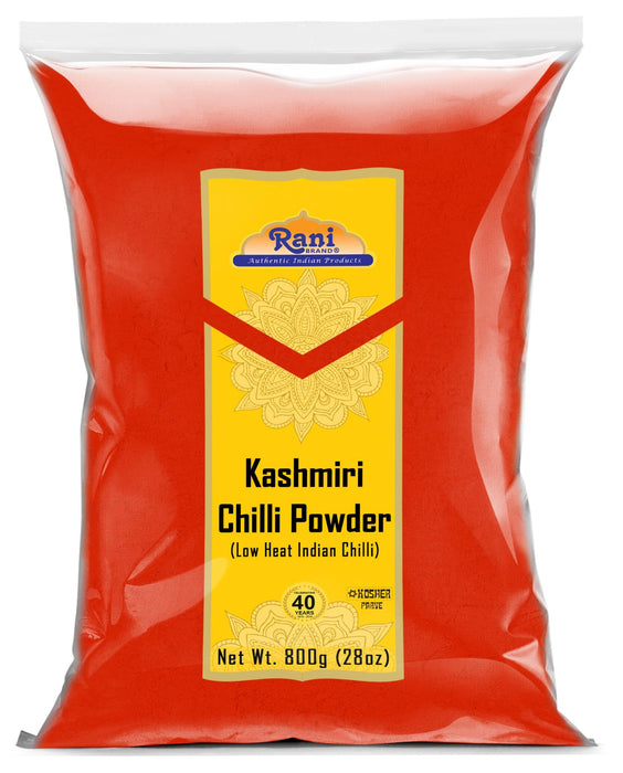 Rani Kashmiri Chilli Powder (Deggi Mirch, Low Heat) Ground Indian Spice 28oz (800g) ~ All Natural | Salt-Free | Vegan | Gluten Friendly | NON-GMO | Kosher | Perfect for Deviled Eggs & Other Low Heat Dishes