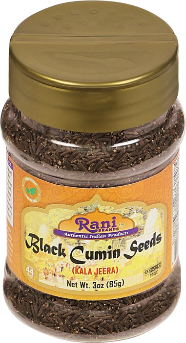 Rani Black Cumin Seeds (Kala Jeera / Bunium Bulbocastanum) 3oz (85g) PET Jar ~ All Natural | Gluten Friendly | NON-GMO | Kosher | Vegan | Indian Origin