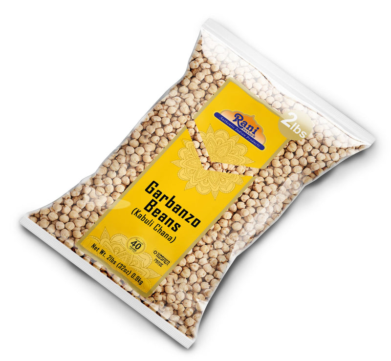 Rani Garbanzo Beans (Kabuli Chana) 32oz (2lbs) 908g ~ All Natural | Vegan | Gluten Friendly | NON-GMO | Kosher | Indian Origin