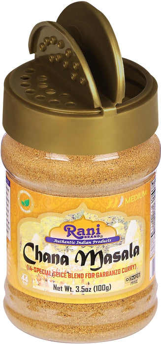 Rani Chana Masala (Garbanzo Curry 15-Spice Blend) 3.5oz (100g) PET Jar, Pack of 12 ~ All Natural | Vegan | No Colors | Gluten Friendly | NON-GMO | Kosher | Indian Origin