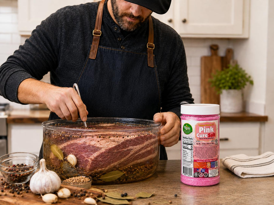 Rani Pink Cure Salt (Special Salt for Curing Meats) 20.8oz (1.3lbs) 589g PET Jar ~ Gluten Free | NON-GMO | Kosher | Vegan | Product of USA