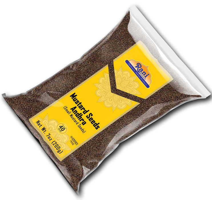 Rani Andra Mustard Seeds (Rai) Whole Spice (Rai Sarson) 7oz (200g) ~ All Natural | Gluten Friendly | NON-GMO | Kosher | Vegan | Indian Origin