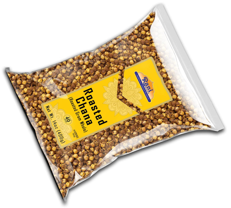 Rani Roasted Chana (Chickpeas) Plain Flavor 14oz (400g) ~ All Natural | Vegan | No Preservatives | Gluten Friendly | Kosher | Indian Origin | Great Snack, Ready to Eat