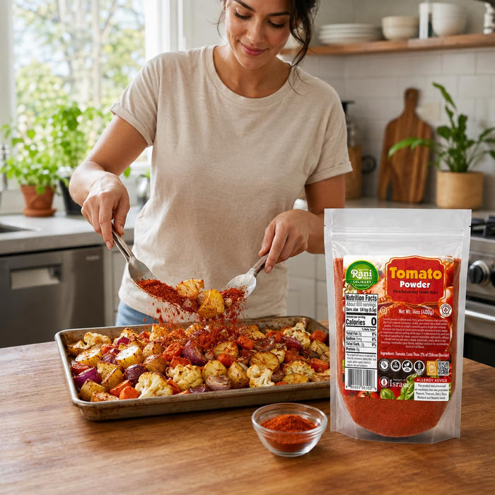 Rani Tomato Powder (Pure Dehydrated Tomato Base) 14oz (400g) ~ Gluten Free | NON-GMO | Kosher | Vegan | Sodium Free | Product of Israel