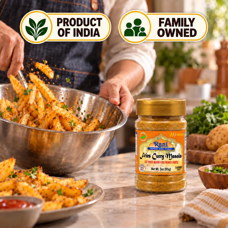 Rani French Fries Masala 3oz (85g) 21 Spice Blend, Shaker Top For Your Fries or Eggs ~ All Natural | Vegan | Gluten Friendly | NON-GMO | Kosher | Indian Origin