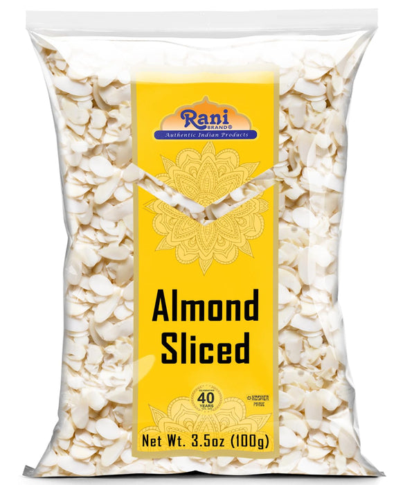 Rani Almonds, Raw Whole With Skin (uncooked, unsalted) 3.5oz (100g) ~ All Natural | Vegan | Gluten Friendly | Kosher | Fresh Product of USA ~ California Shelled Almonds