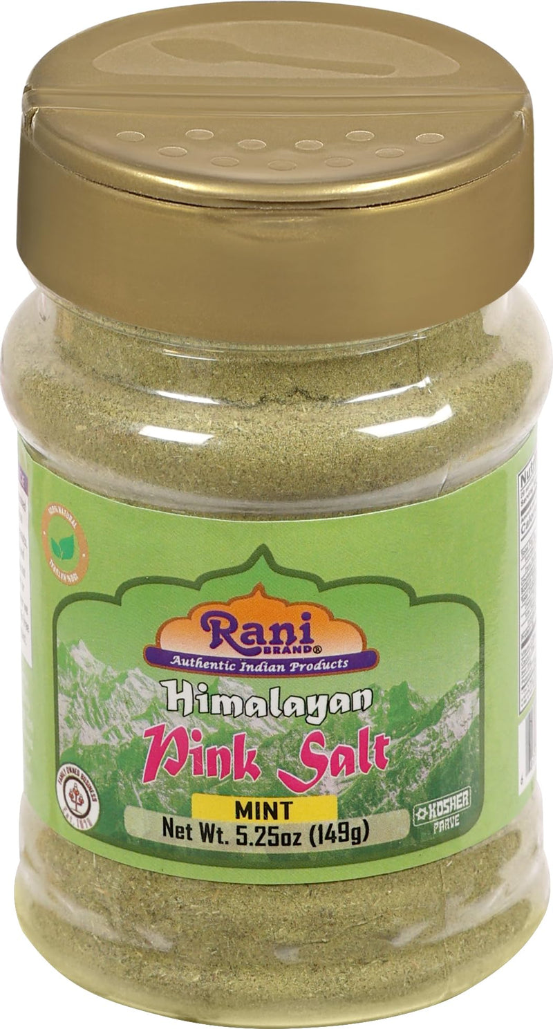 Rani Himalayan Pink Salt Mint Flavor (84 Essential Trace Minerals) 5.25oz (149g) PET Jar ~ All Natural | Vegan | Gluten Friendly | NON-GMO | Indian Origin