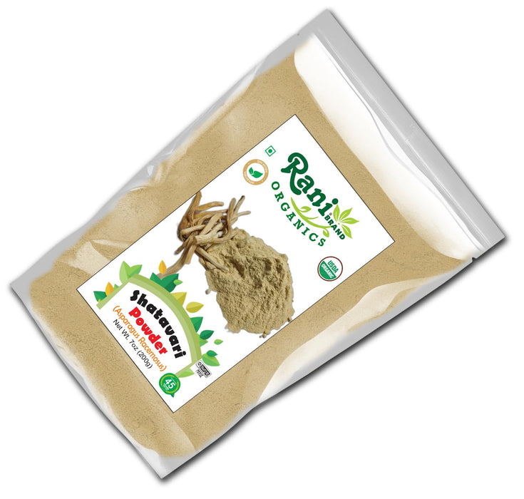 Rani Organic Shatavari Powder (Asparagus Racemosus) 7oz (200g) ~ All Natural | No Color | Gluten Friendly | Vegan | NON-GMO | Kosher | No Salt or fillers | Indian Origin | USDA Organic Certified
