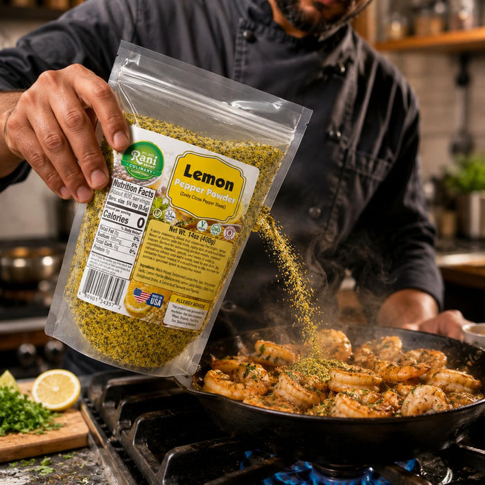 Rani Lemon Pepper Powder (Zesty Citrus Pepper Blend) 14oz (400g) ~ Gluten Free | NON-GMO | Kosher | Vegan | Product of USA