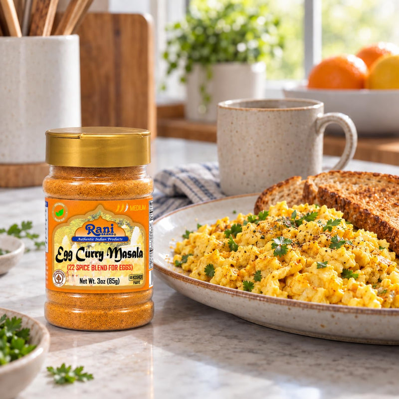 Rani Egg Curry Masala, 21 Spice Blend 3oz (85g) Shaker Top For Your Eggs or Tofu Scramble ~ All Natural | Vegan | Gluten Friendly | NON-GMO | Kosher