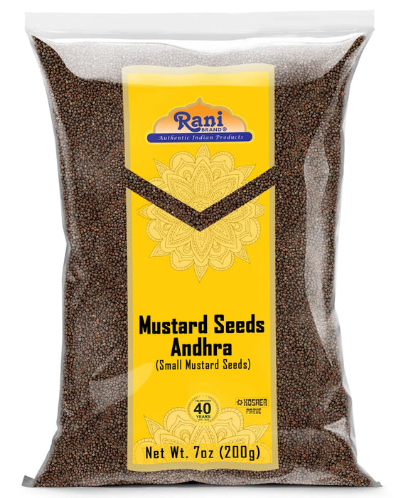 Rani Andra Mustard Seeds (Rai) Whole Spice (Rai Sarson) 7oz (200g) ~ All Natural | Gluten Friendly | NON-GMO | Kosher | Vegan | Indian Origin