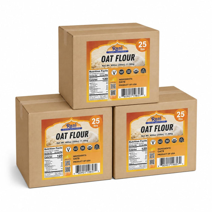 Rani Oat Flour 400oz (25lbs) 11.36kg Bulk Box~ All Natural | Gluten Free | NON-GMO | Kosher | Vegan | Product of USA