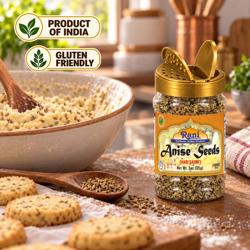 Rani Anise Seeds 3oz (85g) PET Jar ~ All Natural | Gluten Friendly | NON-GMO | Vegan | Indian Origin