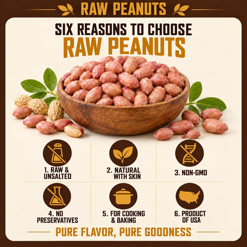Rani Peanuts, Raw Whole With Skin (uncooked, unsalted) 14oz (400g) ~ All Natural | Vegan | Gluten Friendly | Kosher | Fresh Product of USA ~ Spanish Grade Groundnut / Red-skin