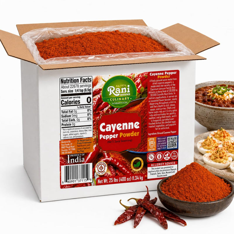 Rani Cayenne Pepper Powder (Hot & Spicy Seasoning) 400oz (25lbs) 11.34kg Bulk Box ~ All Natural | Gluten Free | NON-GMO | Kosher | Vegan | Product of India