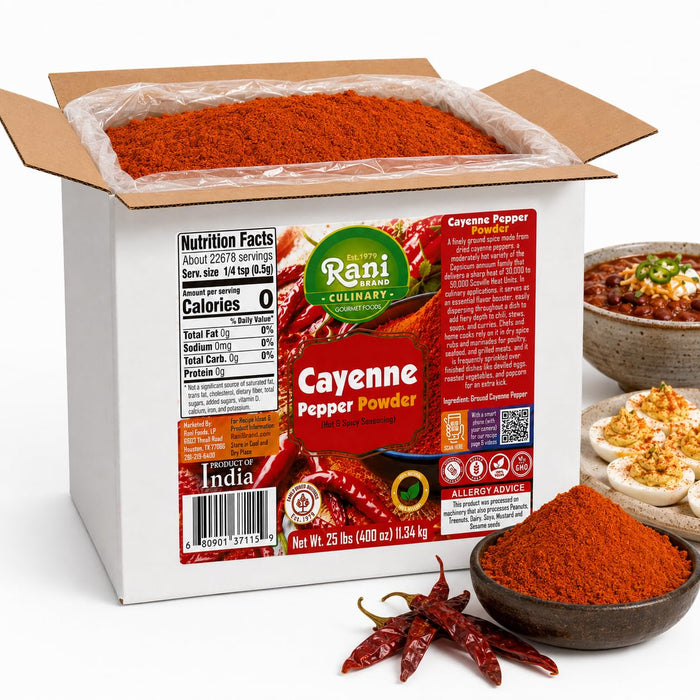 Rani Cayenne Pepper Powder (Hot & Spicy Seasoning) 400oz (25lbs) 11.34kg Bulk Box ~ All Natural | Gluten Free | NON-GMO | Kosher | Vegan | Product of India
