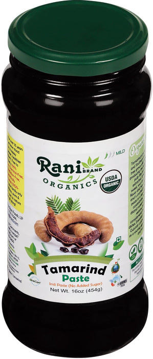 Rani Organic Tamarind Paste 16oz (1lb) 454g Glass Jar ~ Natural | Vegan | Gluten Free | No Colors | NON-GMO | Kosher | USDA Certified Organic