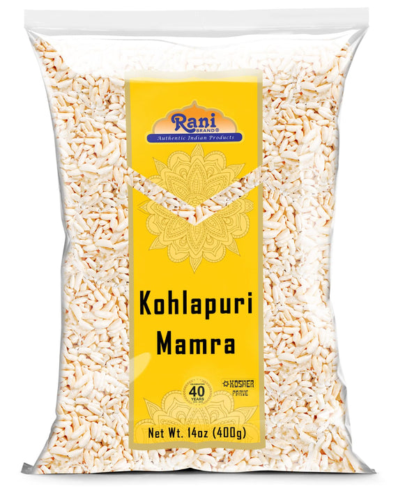 Rani Kohlapuri Mamra (Puffed Rice) 14oz (400g) ~ All Natural, Indian Origin | No Color | Gluten Friendly | Vegan | NON-GMO | Kosher | No Salt or fillers