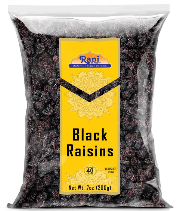 Rani Black Raisins 7oz (200g) ~ All Natural | Gluten Friendly | Non-GMO | Kosher | Vegan | Product of USA