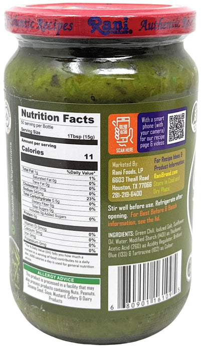 Rani Green Chilli Cooking Paste 26.5oz (750g) Bulk Glass Jar ~ Vegan | Gluten Free | NON-GMO | Kosher | No Colors | Indian Origin