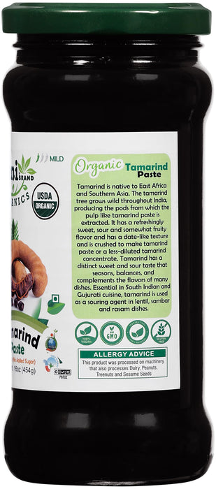 Rani Organic Tamarind Paste 16oz (1lb) 454g Glass Jar ~ Natural | Vegan | Gluten Free | No Colors | NON-GMO | Kosher | USDA Certified Organic