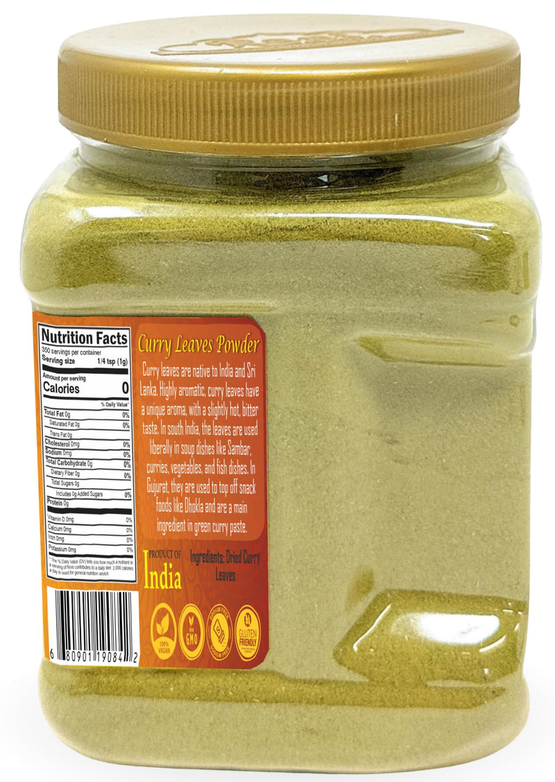 Rani Curry Leaves Powder (Kari Neem Patha) Indian Spice 12.3oz (350g) PET Jar ~ All Natural | Vegan | Gluten Friendly | NON-GMO | Indian Origin