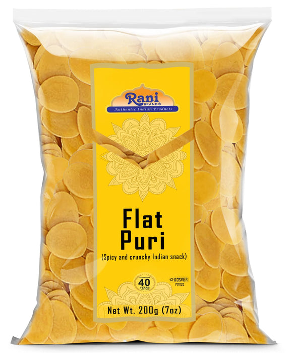 Rani Pani Puri Coins 7oz (200g) 80-85 Coins ~ Uncooked, Microwaveable wheat and Semolina Coins ~ All Natural | Vegan | NON-GMO | Kosher