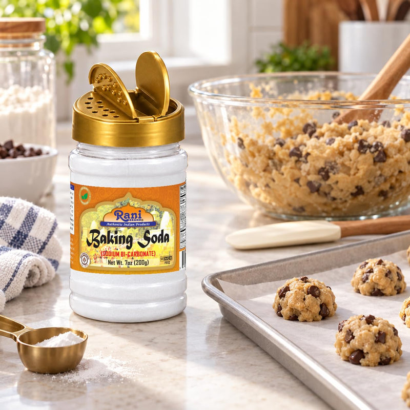 Rani Baking Soda (SODIUM BI-CARBONATE) 7oz (200g) PET Jar ~ Used for cooking, NON-GMO | Indian Origin | Gluten Friendly