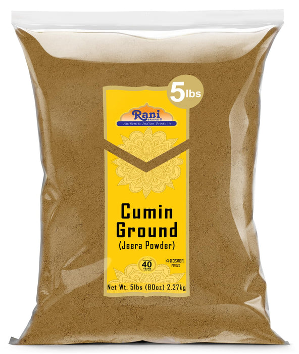 Rani Cumin Powder Spice (Jeera), 80oz (5lbs) 2.27kg, Bulk ~ All Natural | Salt-Free | Vegan | No Colors | Gluten Friendly | NON-GMO | Kosher | Indian Origin