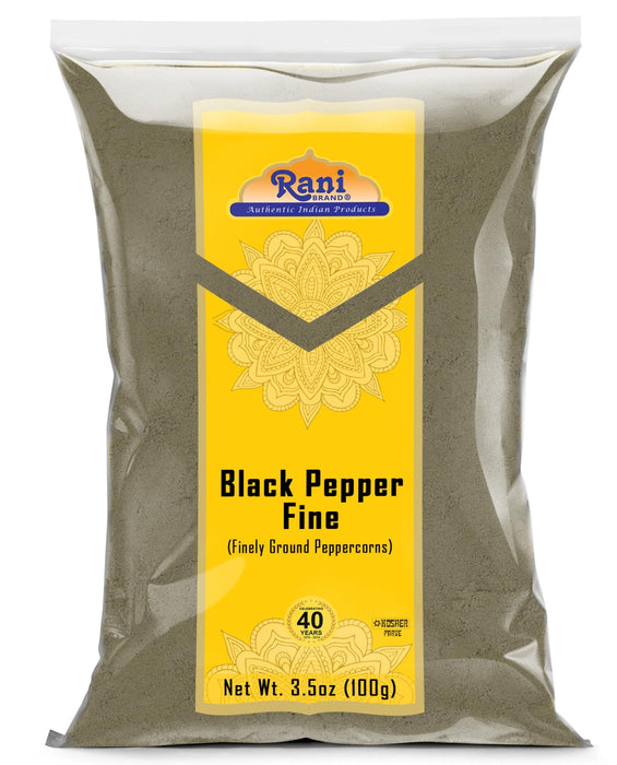 Rani Black Pepper Fine Powder 80 Mesh, Premium Indian 3.5oz (100g) ~ Gluten Friendly | Non-GMO | Kosher | Natural