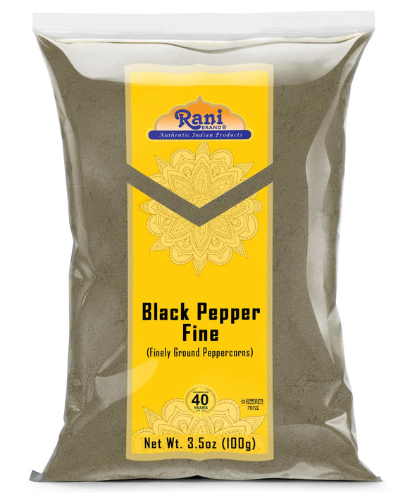 Rani Black Pepper Fine Powder 80 Mesh, 3.5oz (100g) ~ Gluten Friendly | Non-GMO | Kosher | Natural