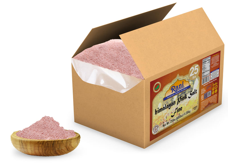 Rani Himalayan Pink Salt Powder (84 Essential Trace Minerals) 400oz (25lbs) 11.36kg Bulk Box ~ All Natural | Vegan | Gluten Friendly | NON-GMO | Indian Origin