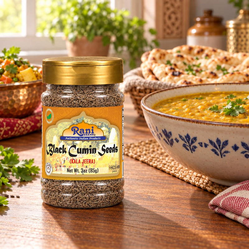 Rani Black Cumin Seeds (Kala Jeera / Bunium Bulbocastanum) 3oz (85g) PET Jar ~ All Natural | Gluten Friendly | NON-GMO | Kosher | Vegan | Indian Origin