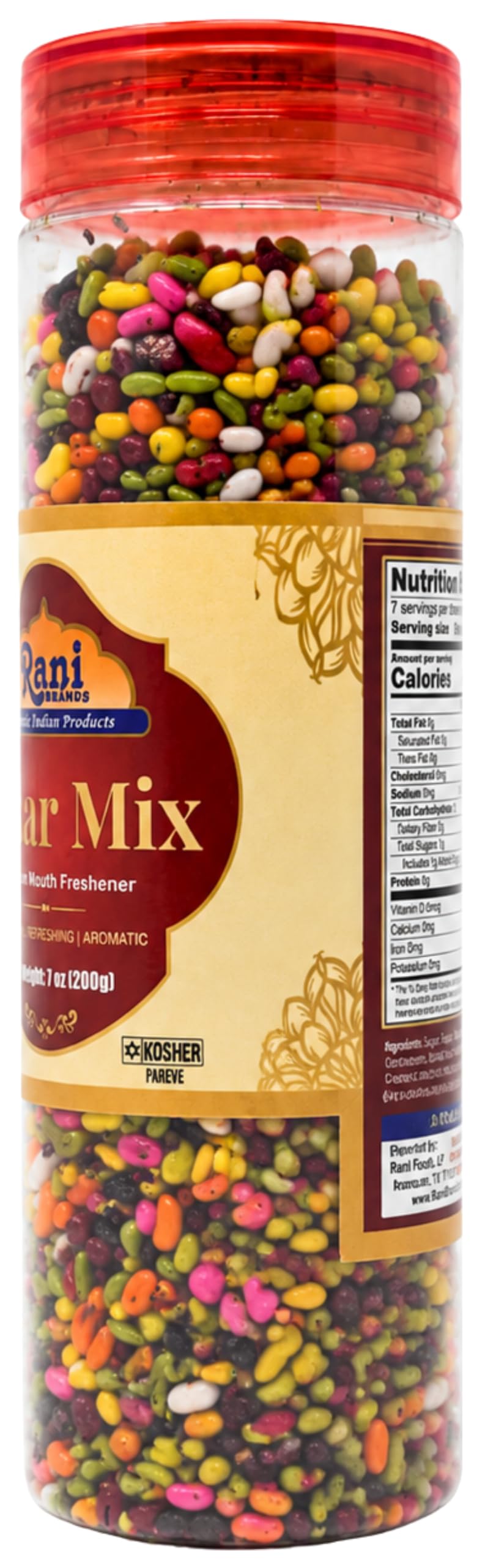 Rani Kesar Mix (Premium Mouth Freshener) 7oz (200g) PET Jar, After meal Candy ~ Indian Tasty Treats | Vegan | Gluten Friendly | NON-GMO | Indian Origin
