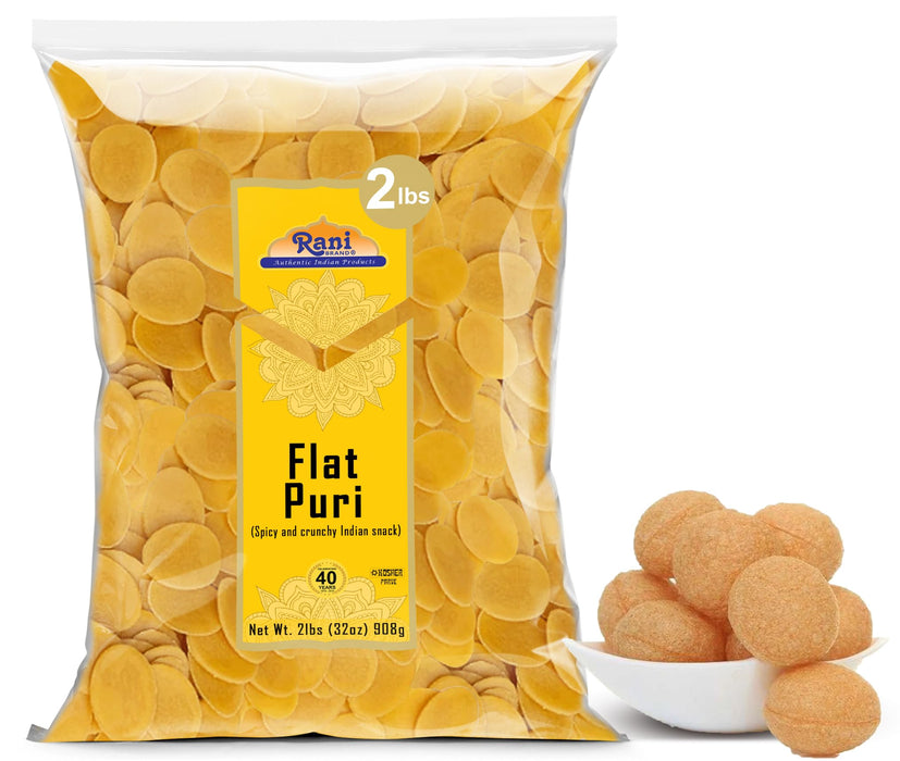 Rani Pani Puri Coins 32oz (2lbs) 907g, Bulk Pack 330-335 Coins ~ Uncooked, Microwaveable wheat and Semolina Coins ~ All Natural | Vegan | NON-GMO | Kosher