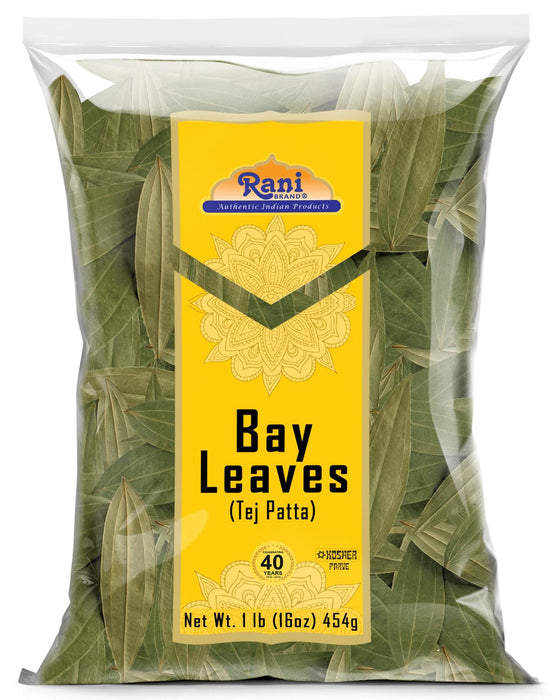 Rani Bay Leaf (Leaves) Whole Spice Hand Selected Extra Large 16oz (1lb) 454g Poly ~ All Natural | Gluten Friendly | NON-GMO | Kosher | Vegan | Indian Origin
