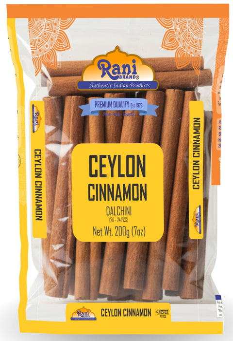 Rani Ceylon Cinnamon Sticks 7oz (200g) ~ 20-24 Sticks 5 Inches in Length, True Ceylon Cinnamon (Not Cassia) ~ All Natural | Vegan | No Colors | Gluten Friendly | NON-GMO | Indian Origin